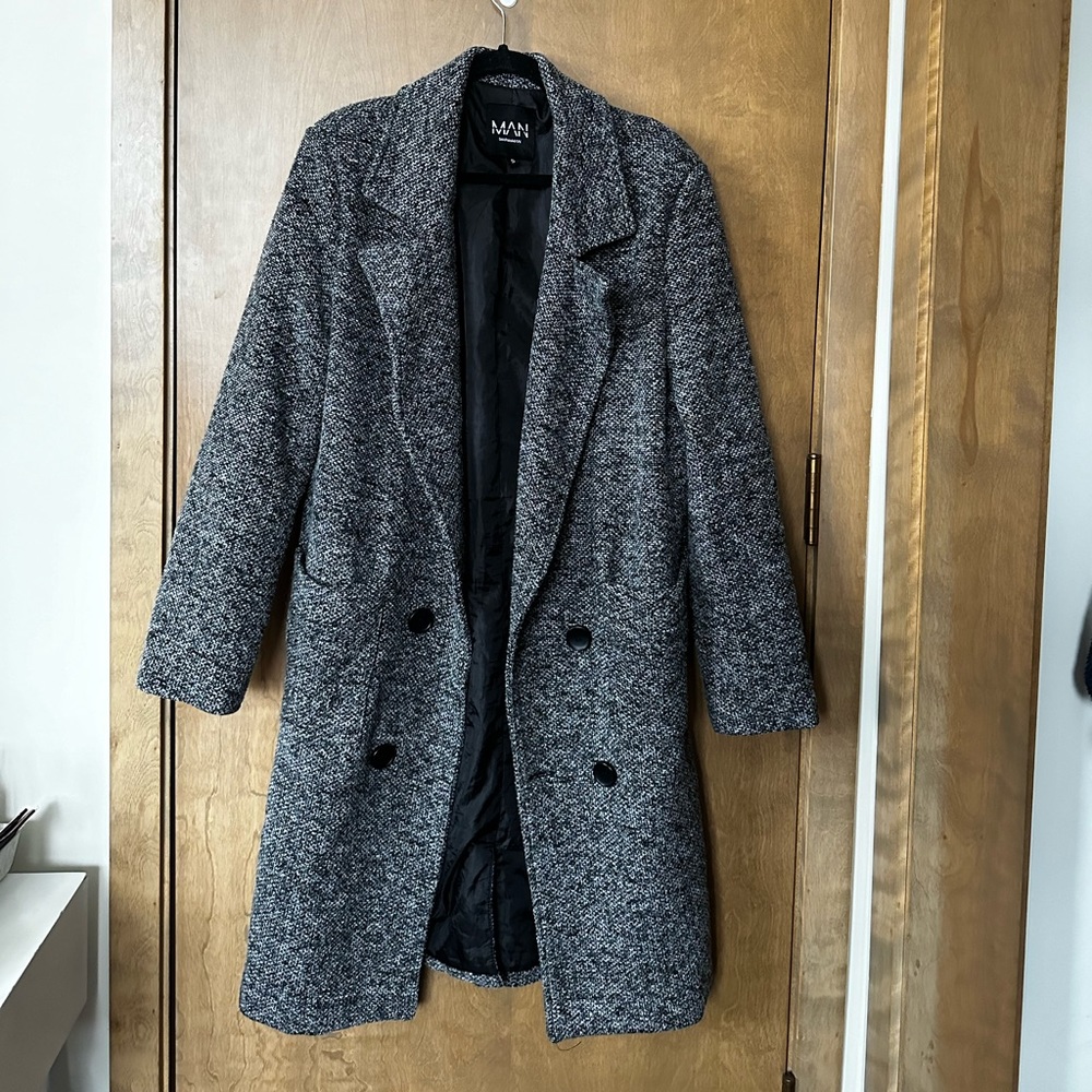 Black/white/grey Oversize over coat